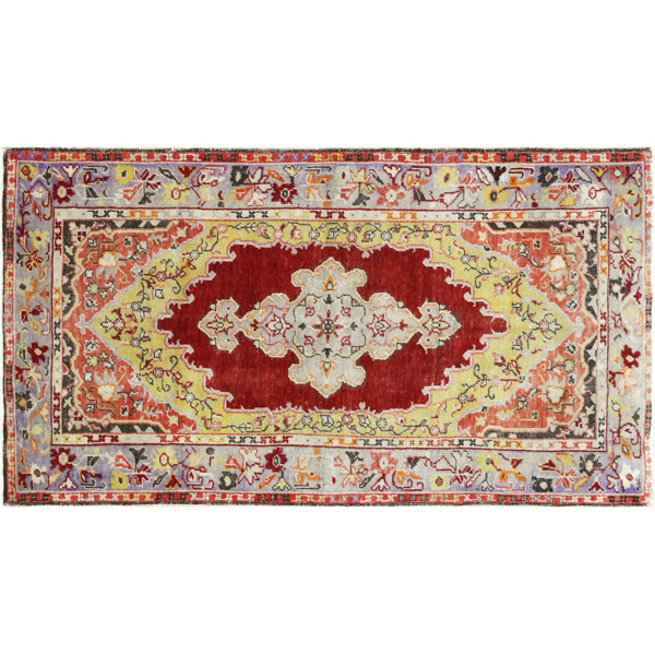 Nalbandian OneofaKind 3'4" X 5'11" 1960s Area Rug in Red/Yellow